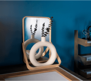 Decorative home item in blue lighting